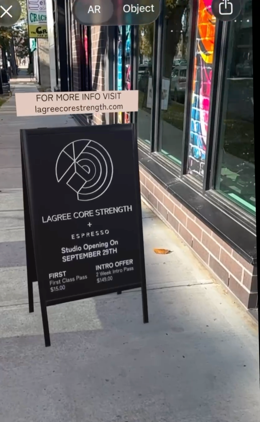 Dynamic Signage: Using AR to transform old-school sandwich boards into updatable, interactive information hubs.