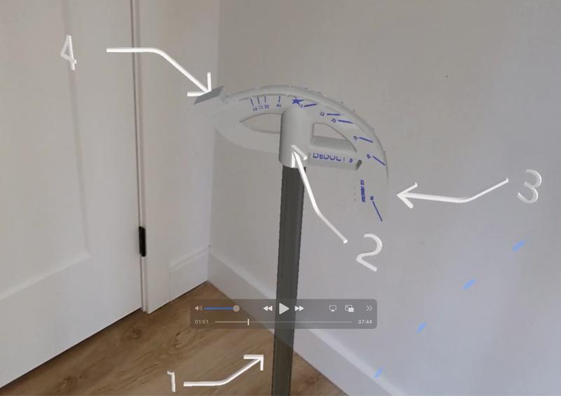 Holographic conduit model previewed for use in Microsoft Dynamics 365 Guides on HoloLens.