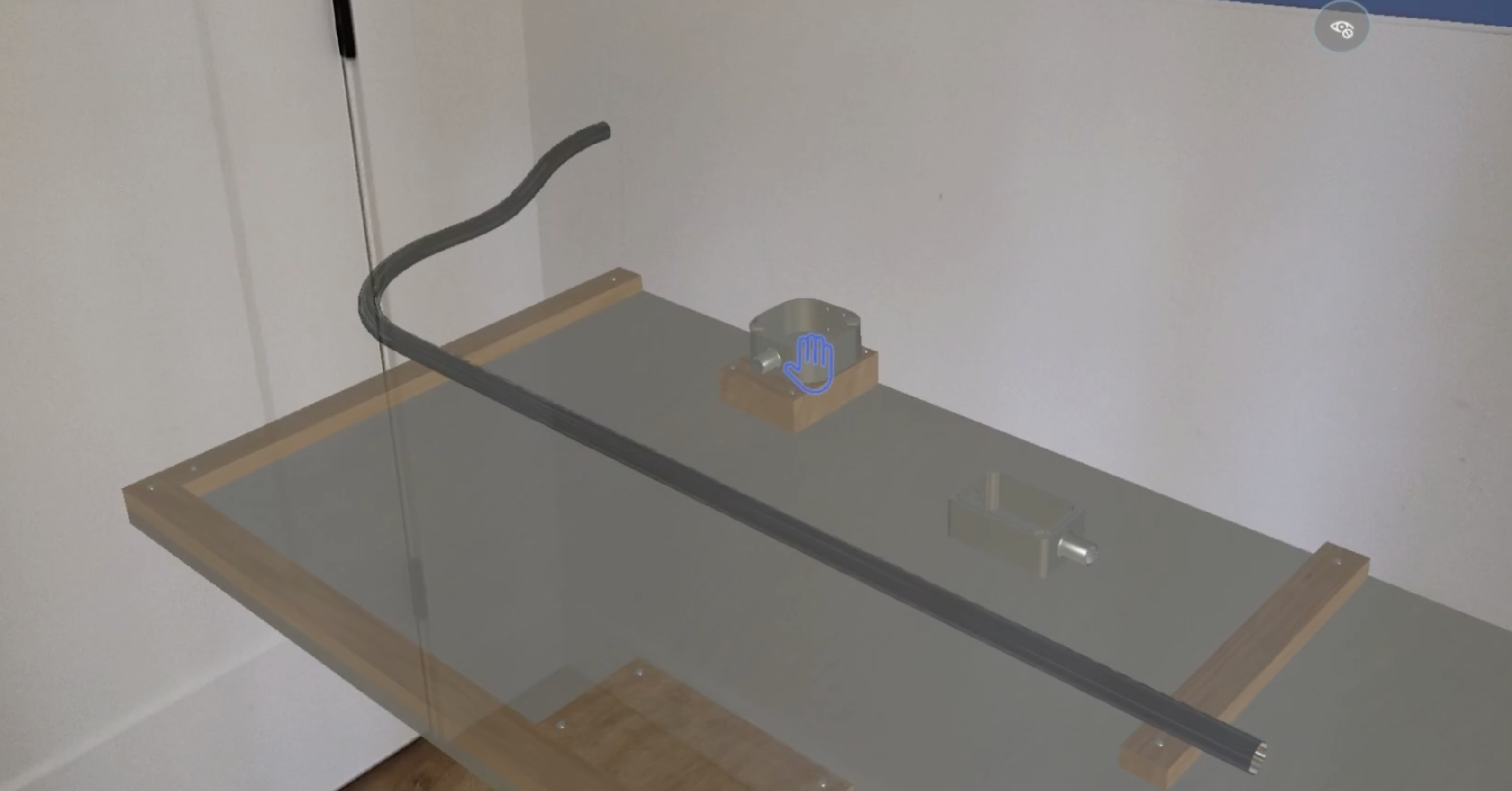 3D view of a rigged conduit model prepared for augmented reality training in an electrical course.