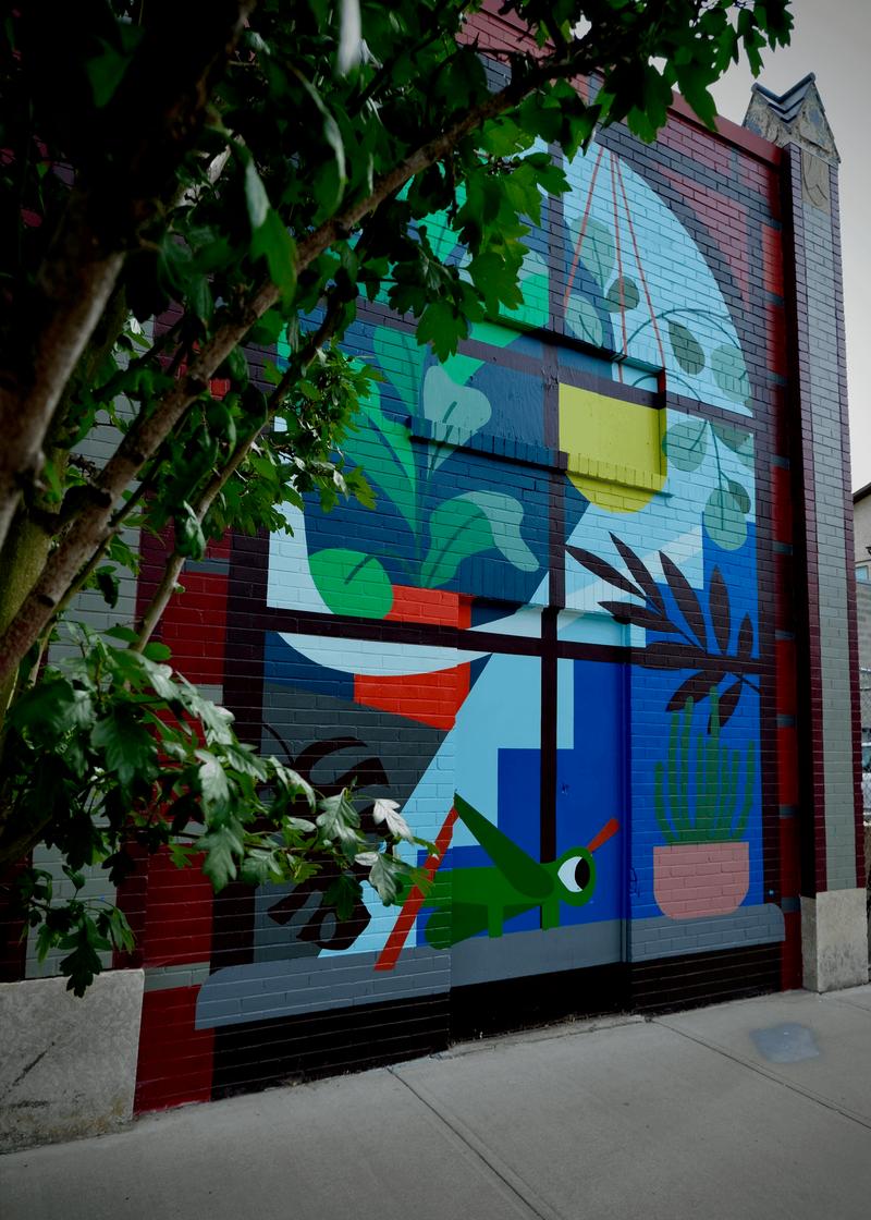 Detail showing botanical motifs and arch forms.