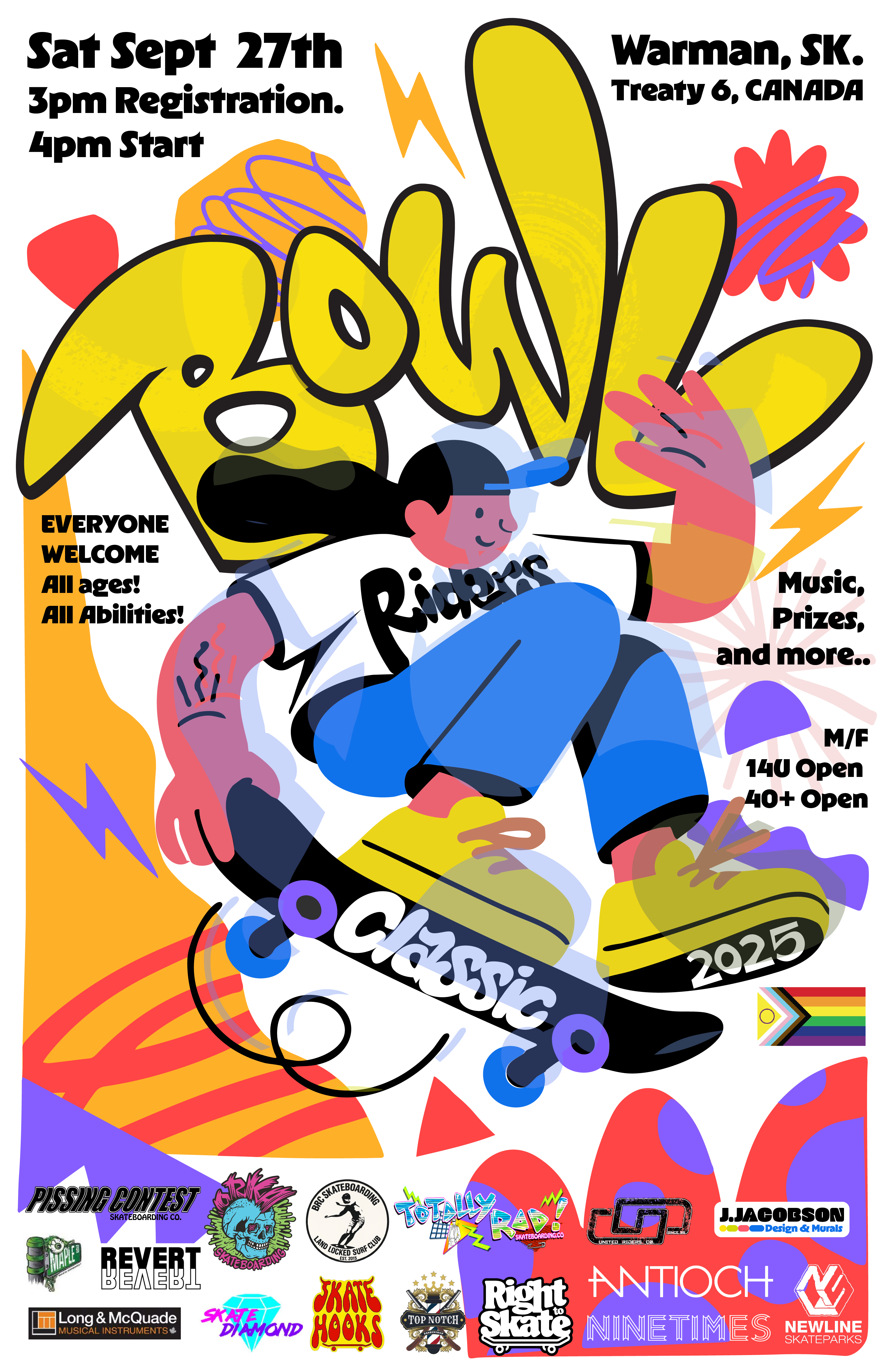 Poster design featuring bold typography.