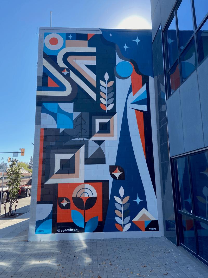 Close-up of color transitions and abstract figure work.